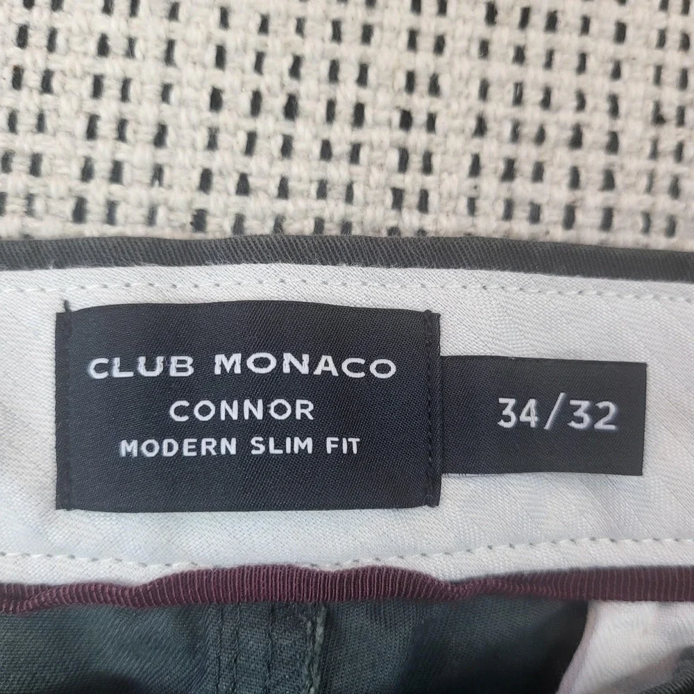 Club‎ Monaco Connor Pants Mens 35x32 Gray Chino Modern Slim Fit Casual Office
